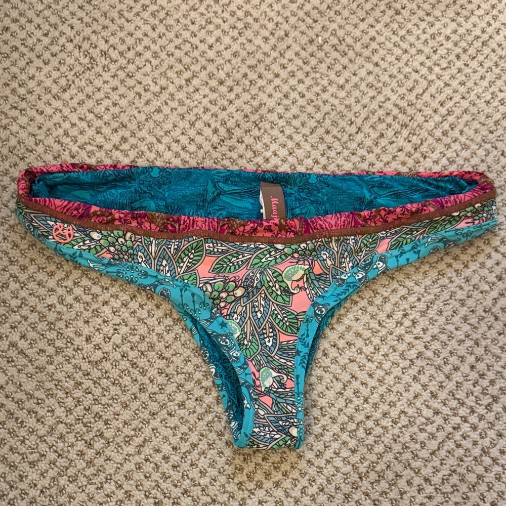 Maaji Blue and Pink Patterned Swimwear bottoms only